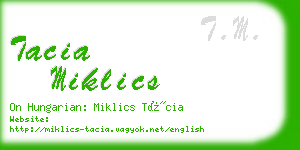 tacia miklics business card